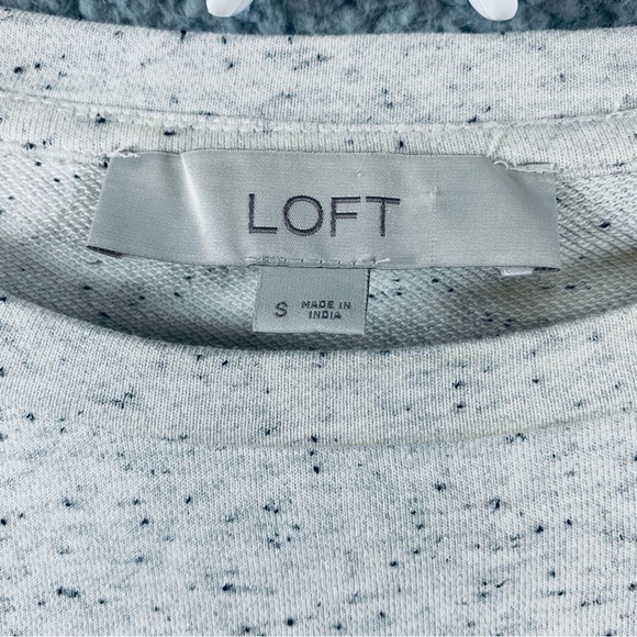 Loft Blouse Top Women's Long Sleeve Crew Neck Hip Tie Pullover Knit White Size S - Picture 3 of 10